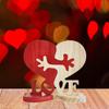 Heart Shaped Wooden Ornaments,Wood Tabletop Decorations Tabletop Centerpiece Wooden Statue Love Wood Signs for Xmas Bookshelf