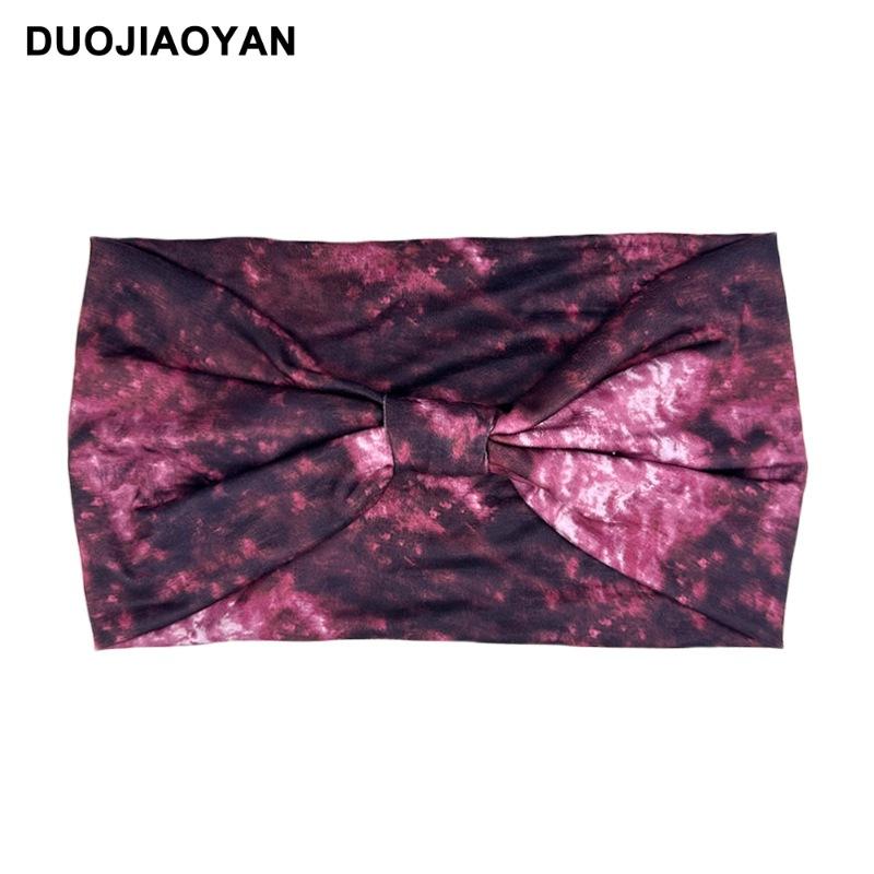 Knot Headband, Color Blocked Pattern Printed Sports Headband, Fashionable Polka Dot Wide Edge Elastic Headband