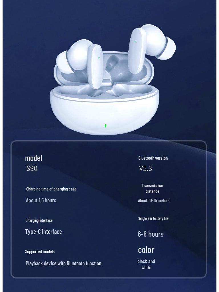 High-Quality In-Ear Noise-Cancelling Bluetooth Earphones with Long Battery Life for Android, Xiaomi, and Apple.