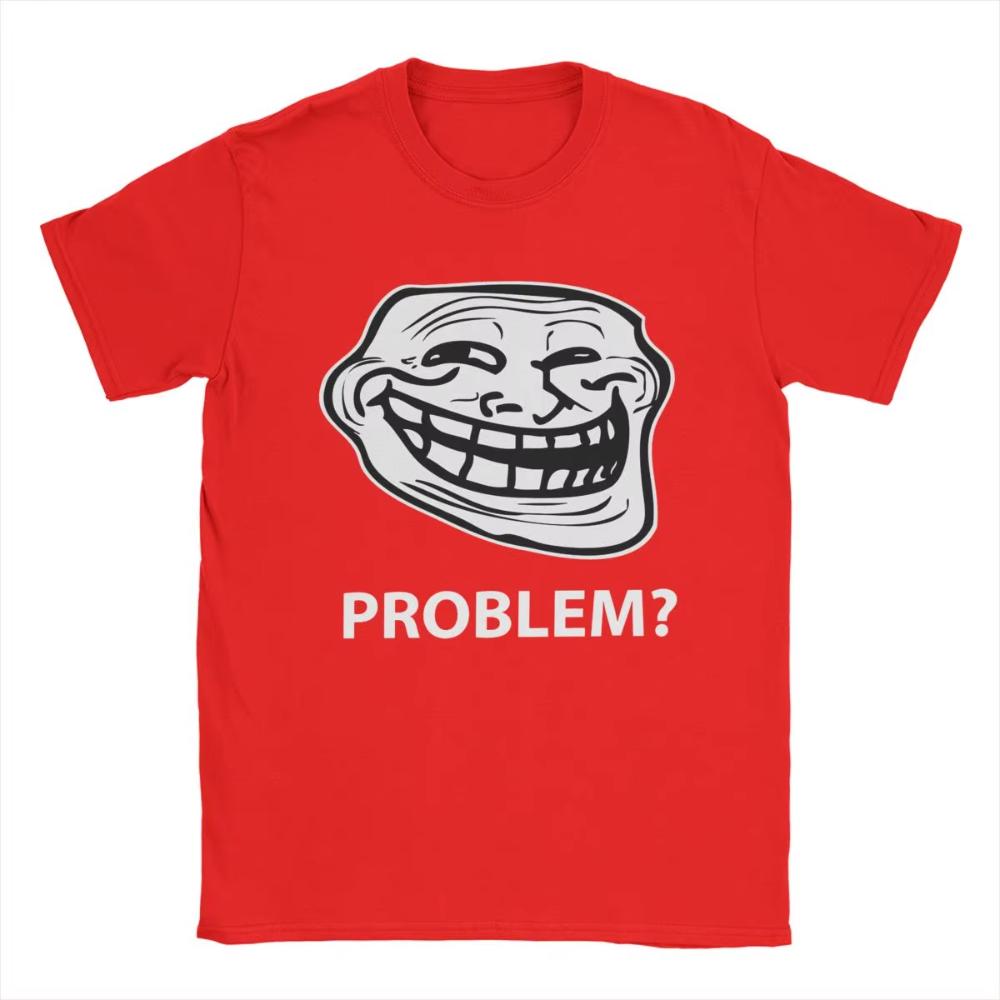 Trollface Meme Rage Comic Funny Troll Joke Internet Cotton TShirt Unisexs Women Cotton Tees Short Sleeve T Shirts Unique Clothing