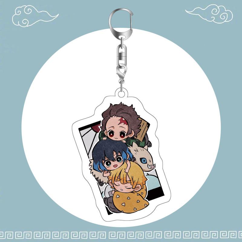 Anime Demon Slayer Keychain Acrylic Pendant Cartoon Accessory Dropshipping Support Custom Bulk Order Gift for Fans