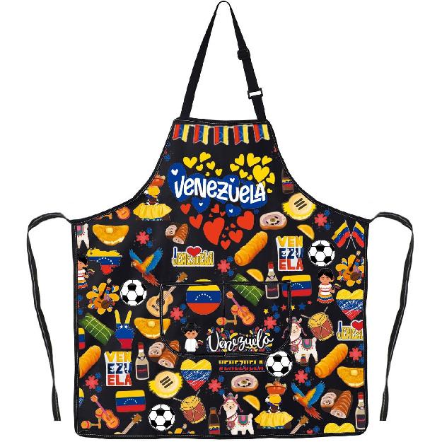 JNIAP Venezuelan Kitchen Apron Venezuela Lover Gifts Venezuelan Chef Gift Venezuela Flag Apron Venezuela Ball Ap