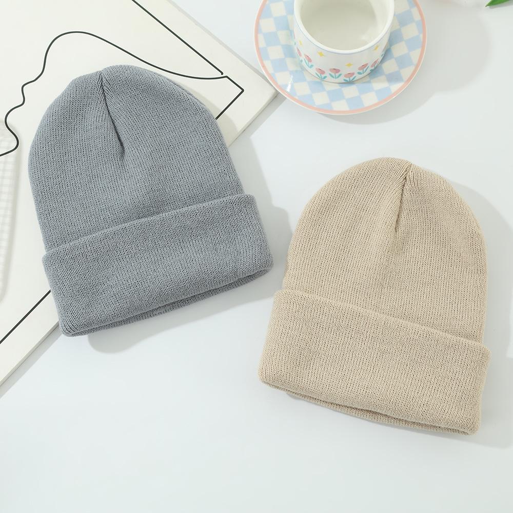 Korean Style Winter Acrylic Knit Hat - Modern Minimalist, Warm, Windproof, Fashionable, Versatile Wool Hat