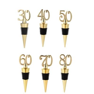 20 Stück Flaschenverschluss Champagner Wein Korken für 30/40/50//60/70/80. Jubiläum Geburtstagsparty Dekoration