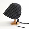 Ribbon Women Striped Fisherman Hat Wide Brim Bucket Hat Casual Sunscreen Visor Cap  Outdoor