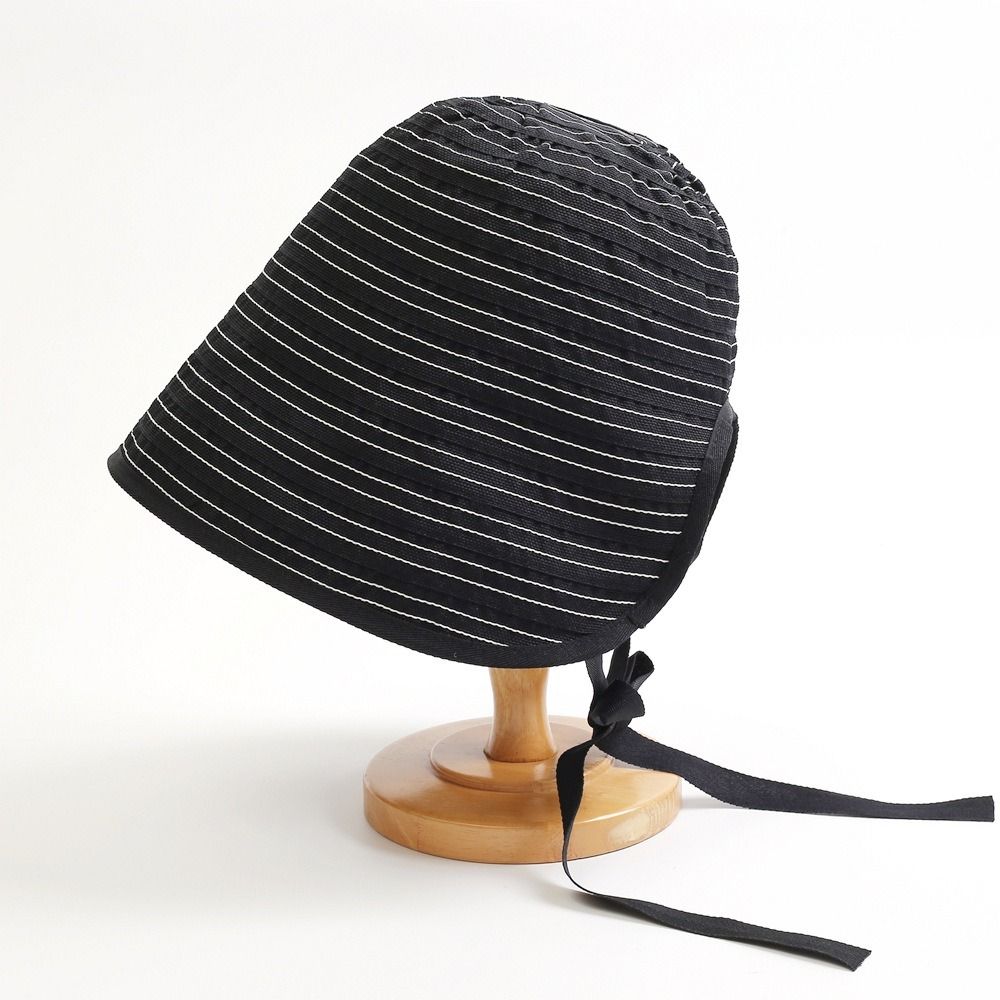 Ribbon Women Striped Fisherman Hat Wide Brim Bucket Hat Casual Sunscreen Visor Cap  Outdoor