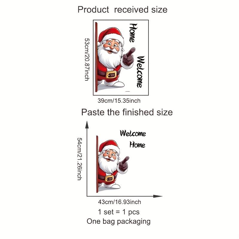 

1pc Self-Adhesive Santa Welcome Home Door Stickers -Merry Christmas Decoration with Santa Claus, Easy Peel-and-Stick Application