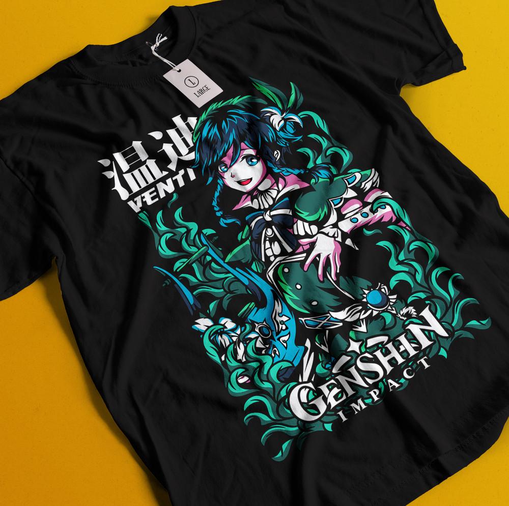 

Genshin Impact T-Shirt Xiao Tshirt Gorou Shirt Raiden Shogun Tee Klee Tao Nahida L