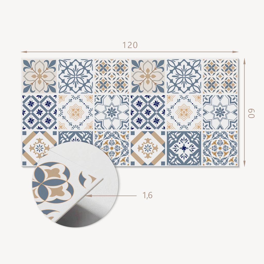 Self-Adhesive Vinyl Panel With Print 120x60 cm Checkered Mosaic Patterns