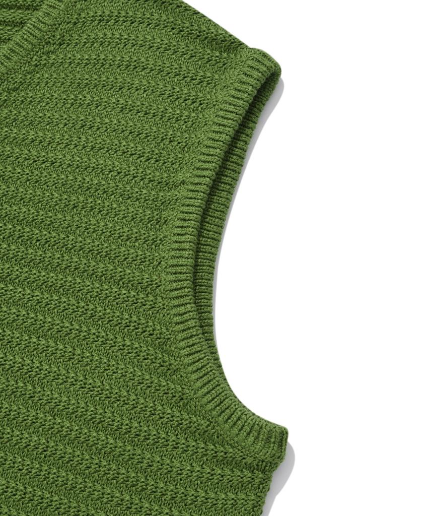 COVERNAT V-Neck Knit Vest Green