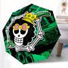 One Piece Totenkopf Automatischer Faltregenschirm, Selbstöffnend/Schließend, Langlebiger Winddichter Reiseschirm für Outdoor-Abenteuer a0826005