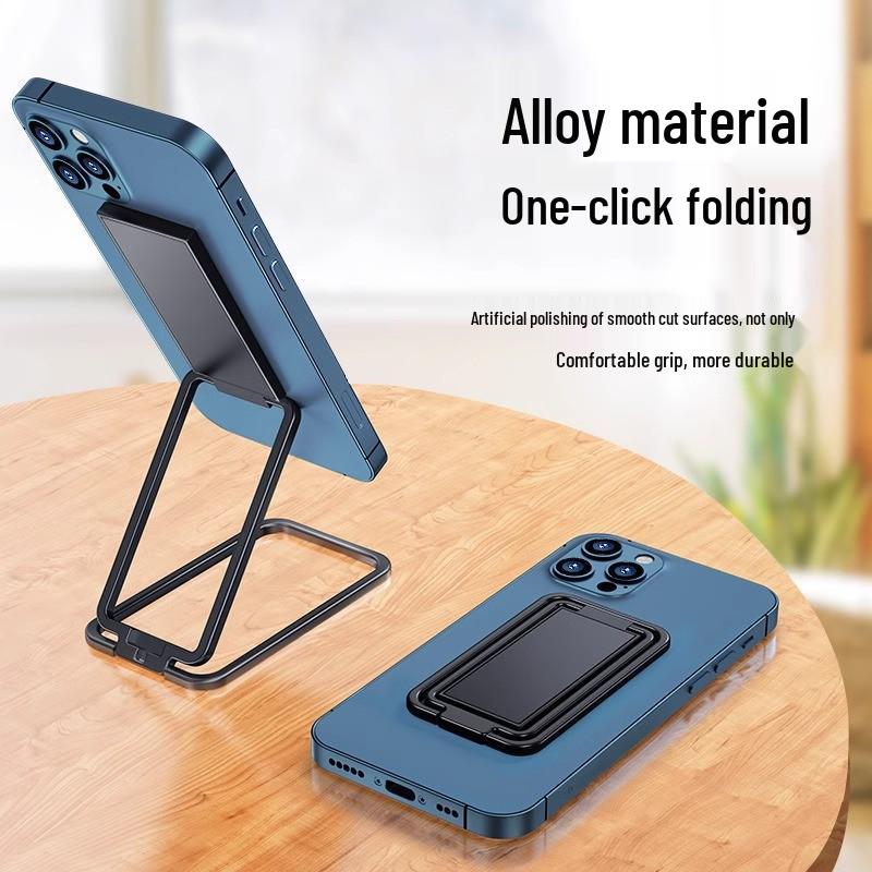 Adjustable Square Finger Ring Phone Holder - Foldable, Rotatable, Ultra-thin Zinc Alloy Back Sticker