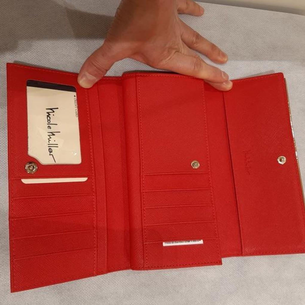 NICOLE MILLER Women's Cowhide Gold Bar Point Long Wallet N141WW1157RE