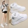 Ins Plush Velvet High-Top White Women's Sneakers - Korean Style, Warm, Versatile, Casual, Winter 2025 (Model: SH889)