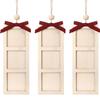 1/3pcs Creative Wooden Christmas Photo Frame Handmade DIY Hanging Ornament Bow Pendant Christmas Tree Decorations New Year Gifts