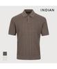 INDIAN Cable Solid Polo Collar Short Sleeve Knit_Miubs4M2391