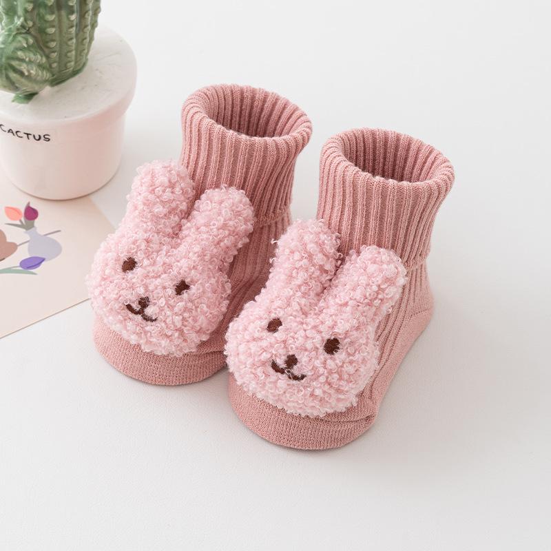 Newborn Cartoon Mid-Calf Non-Slip Cotton Socks for Boys and Girls - Spring/Autumn
