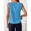 Women's Elegant Solid Color Crew Neck Tank Top, 100% Polyester Non-Stretch Woven Fabric, Fashionable Top for All Seasons