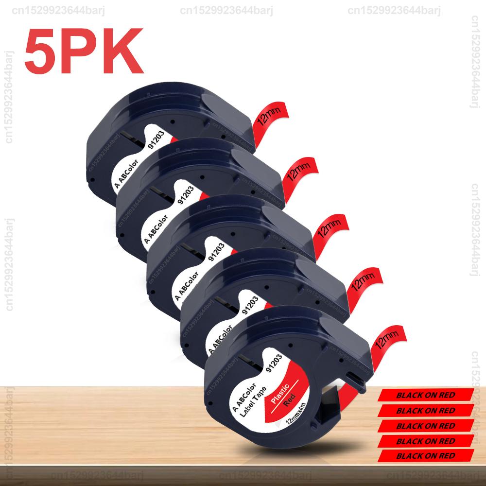 5pcs/10pcs 91201 Compatible Dymo LetraTag Label Tape Plastic 91331 12267 91202 91200 12mm LT Tape for Dymo LT100H Label Printer Fuel Injectors 6