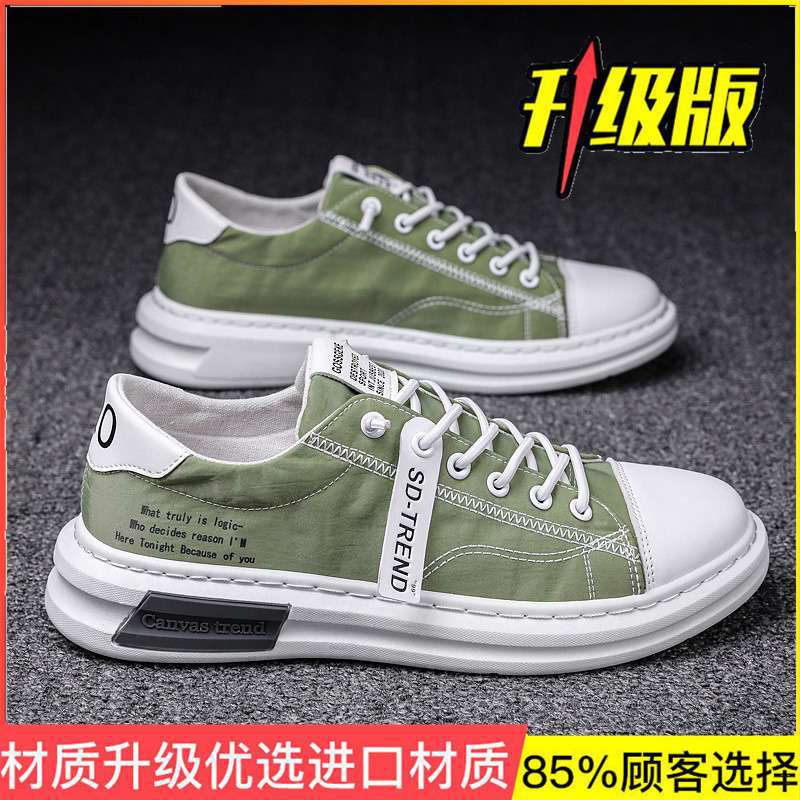 Canvas shoes men's 2025 summer men's shoes trend men's board shoes versatile casual shoes breathable deodorant ice silk cloth shoes
