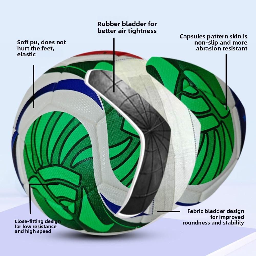 PU Seamless Size 5 Training Soccer Ball Portable Outdoor Sports Football Suitable For Kids Adults Practice Game Gift