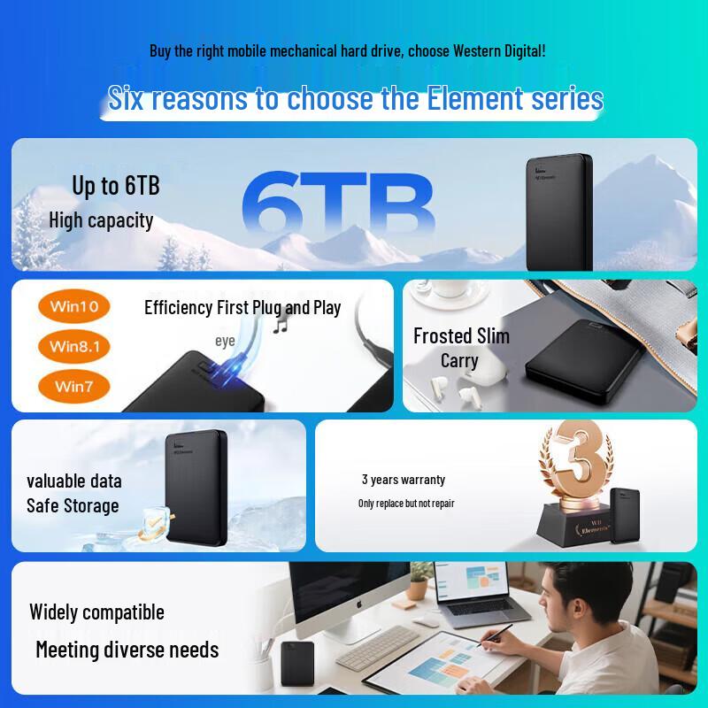 WD Elements Portable External Hard Drive USB 3.0