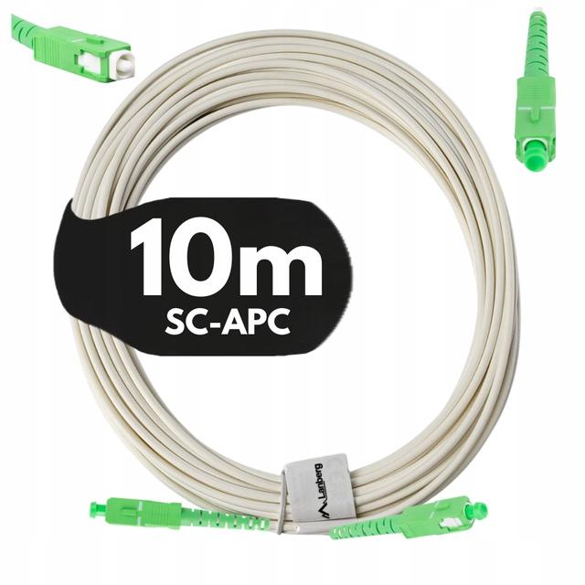 Lanberg SM SC/APC-SC/APC SIMPLEX 3.0mm LSZH G657A2 10m White Fiber Optic Patchcord