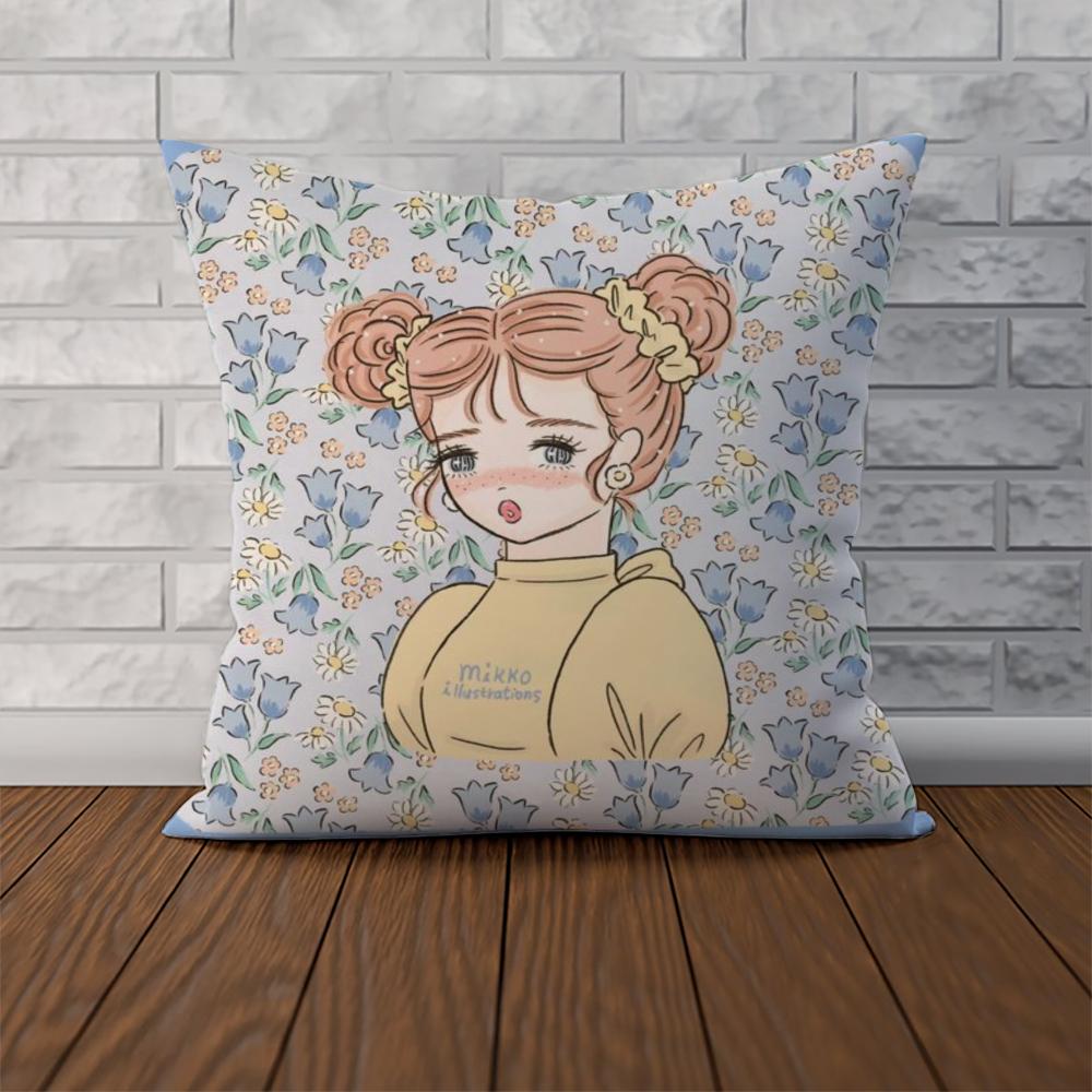 Mikko Illustrations Pillow Case For Car Sofa Decorative Home Doublesided Print Plush Square Throw Pillow Cushion Cover