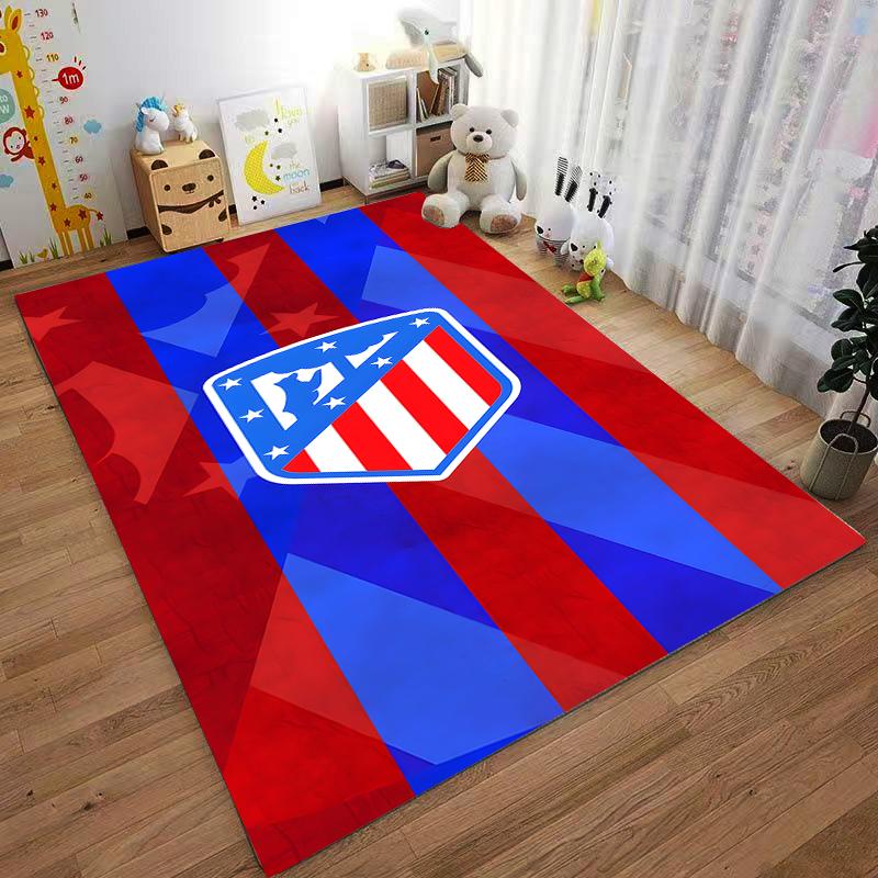 "Red and Blue Striped Carpet with Shield Emblem for Home Decor" Suitable for use as an anti-slip for living room bedroom sofas