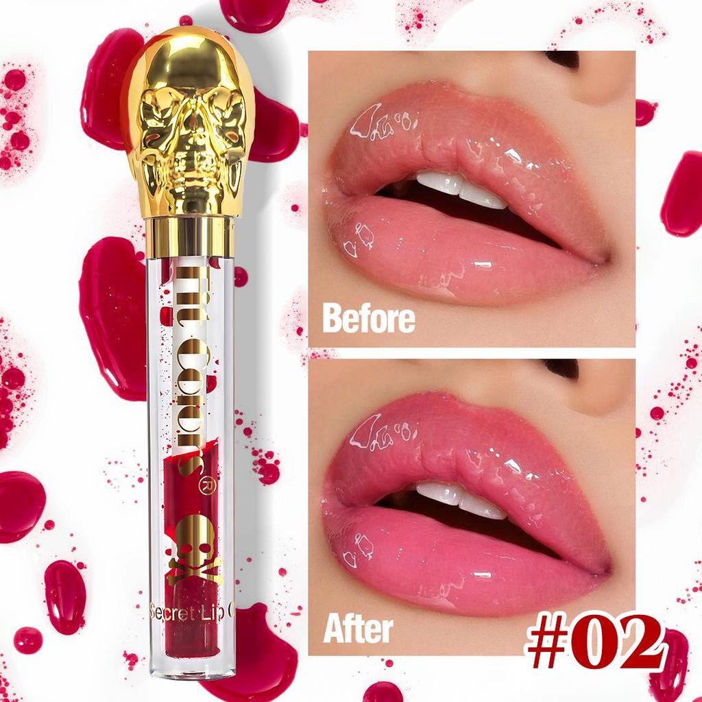 Vampire Lip Glaze Halloween Skull Mirror Moisturizing Lip Oil Lip Gloss Liquid Lipstick