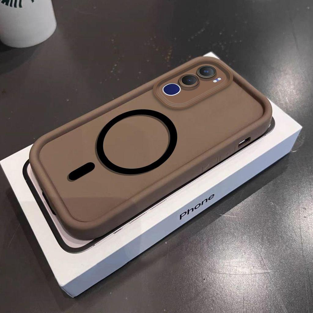 Morandi Color Soft TPU Case for Vivo Y19s,Y19s Pro Iron Ring For Magnetic Accessories Shockproof Cover