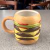 Tazza d'acqua creativa da celebrità di Internet a forma di hamburger senza coperchio, tazza da colazione carina, tazza in ceramica grande capacità a forma di hamburger