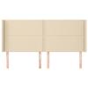 VidaXL Tête de lit avec oreilles Crème 203x16x118-128 cm Tissu3119467