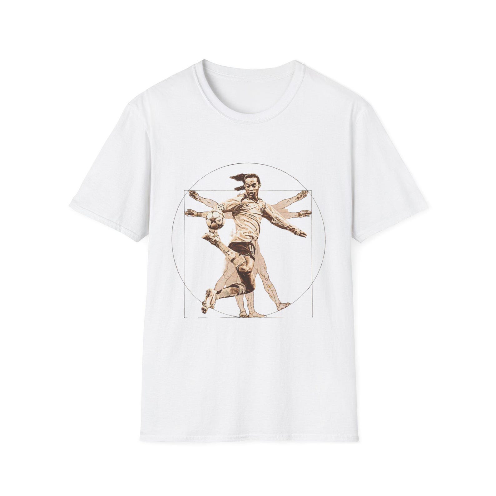 Soccer Player Motion Study T-Shirt | Vintage Athletic Illustration S