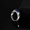 Vintage Lapis Lazuli Natural Stone Ring for Men, High Polished Stainless Steel Ring, Punk  Jewelry Gift