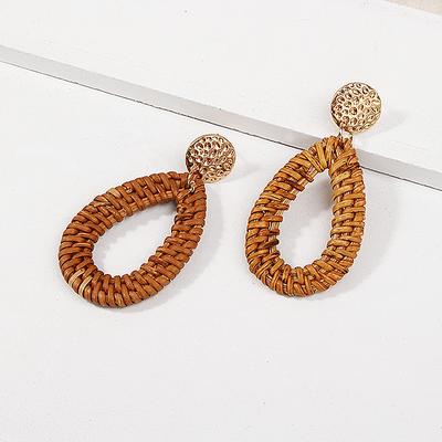 Multiple Korea Handmade Bamboo Braid Pendent Drop Earrings For Women New Fashion Jewelry Rattan Vine Knit Long Brincos