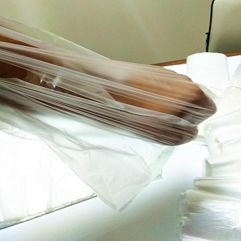 Ronghe White Disposable Plastic Carry Bags 30x47cm (50 Pcs)