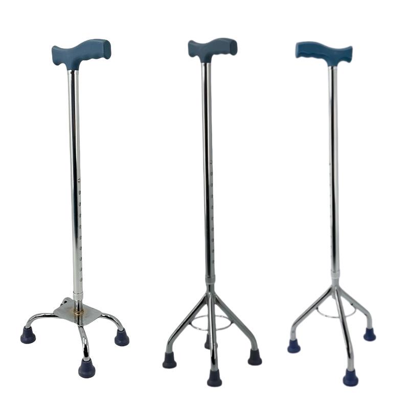 Stable Non-Slip Four-Legged Adjustable Lightweight Aluminum Walking Cane for Elderly
