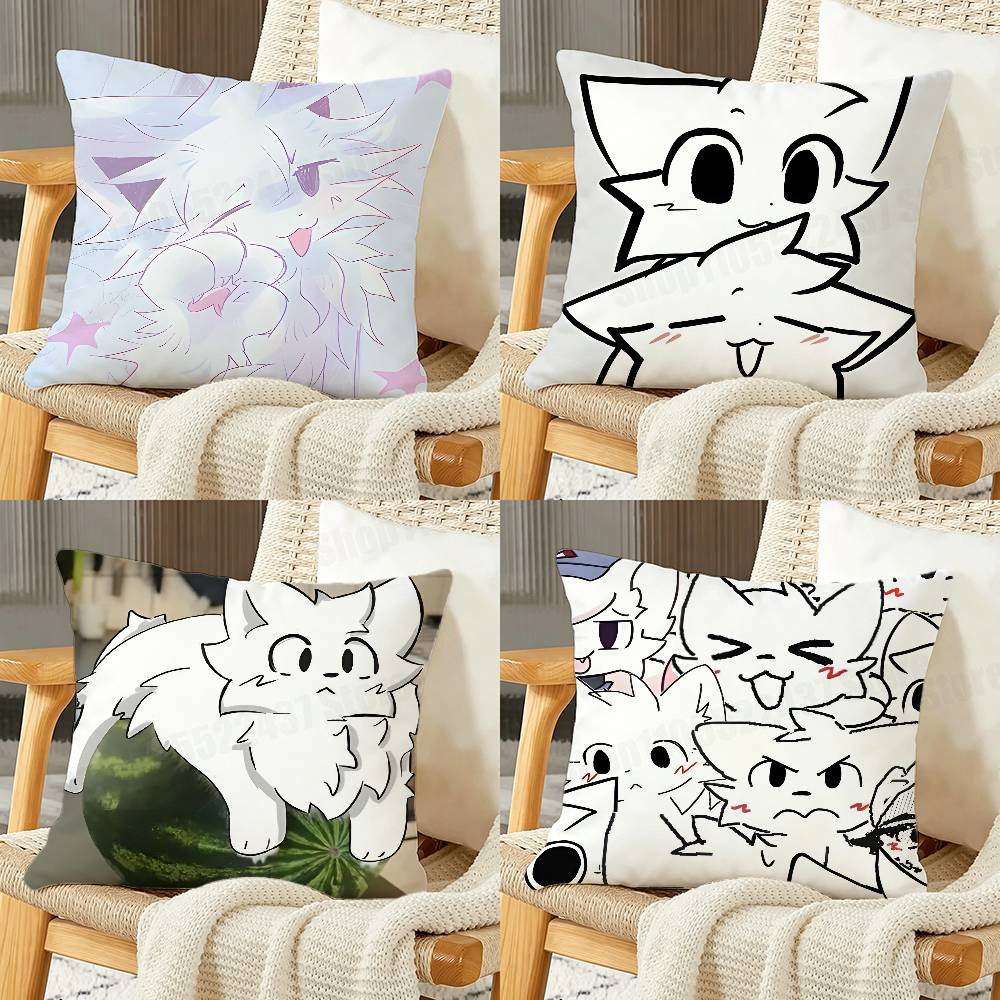 Cute Bboykisser Silly Cat Print Throw Pillow Cover Square Cushion Case for Living Room Bedroom Decor