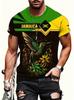 Jamaican Flag Hummingbird 3D Printed Men's Short-Sleeved T-Shirt - Patriotic Casual Streetwear Shirt
