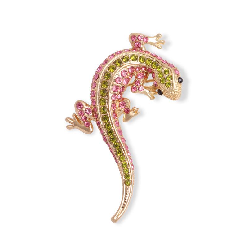Lizard Diamond Brooch Metal Brooch Animal Rhinestone Brooch Clothing Accessories Fashion Pin
