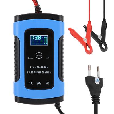 Motorcycle Battery Charger 12V 6A Digital Display Intelligent Repair Tool 100‑240VEU Plug