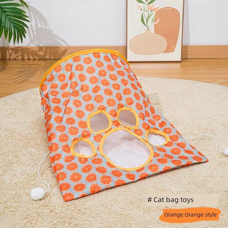 

Cat Toy Cat Teaser Kitten Diamond Bag Self-Hi Relieving Stuffy Handy Gadget Cat Tunnel Ringing Paper Bite-Resistant Mouse Pet Supplies Orange Orange style