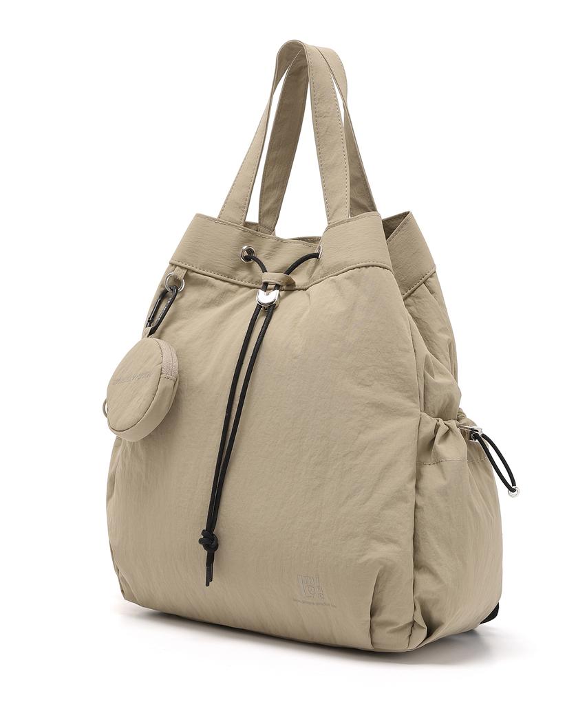 Lemine String Tote And Backpack (Beige)