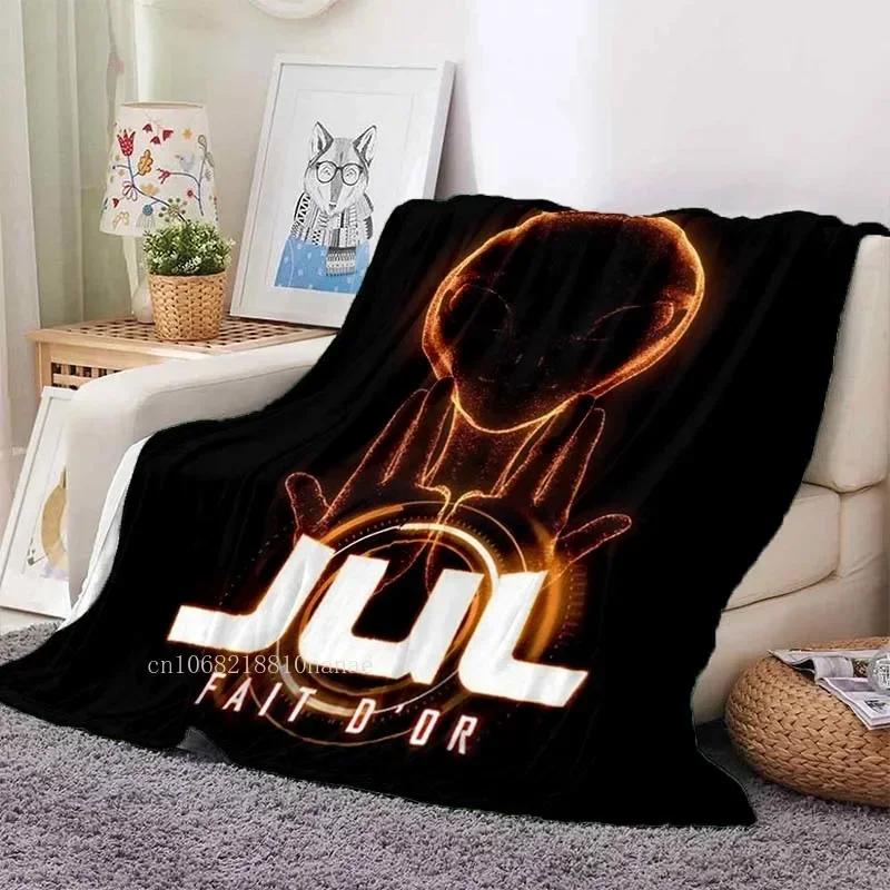 Jul Rapper Blanket Inspired Album Art Flannel Throw Blanket for Home Office Travel French Singer Style Portable Nap 40x50in