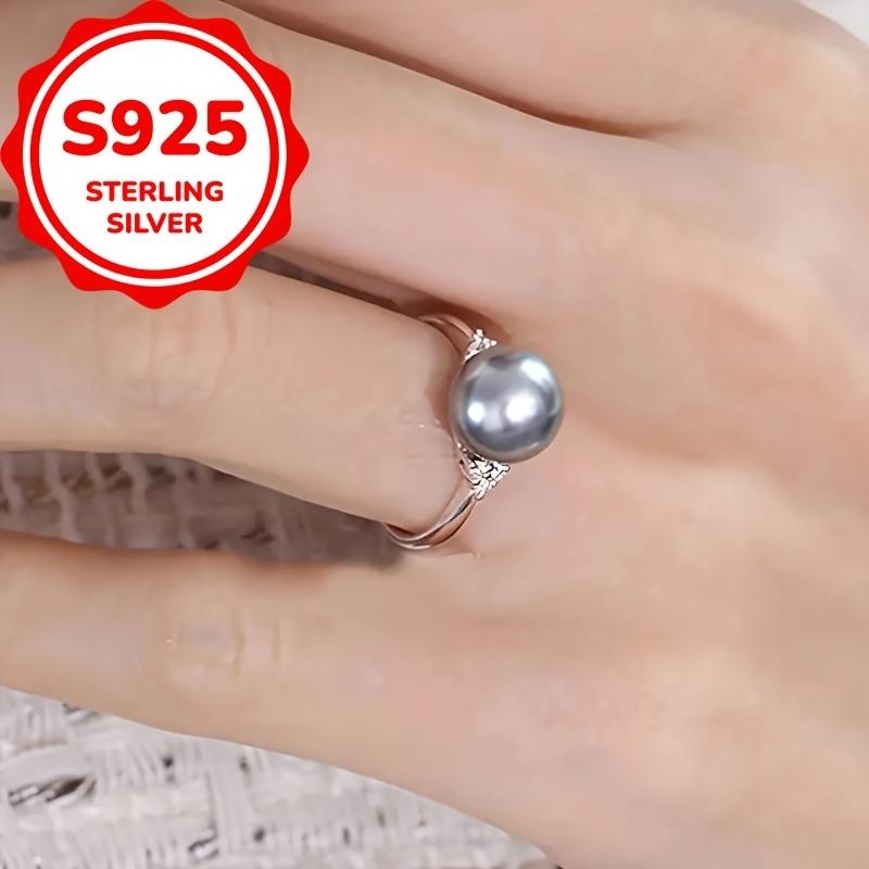 Elegant 925 Sterling Silver Vintage Pearl Ring for Women Fashion Bohemian Simple Ring Daily Party Jewelry Gifts