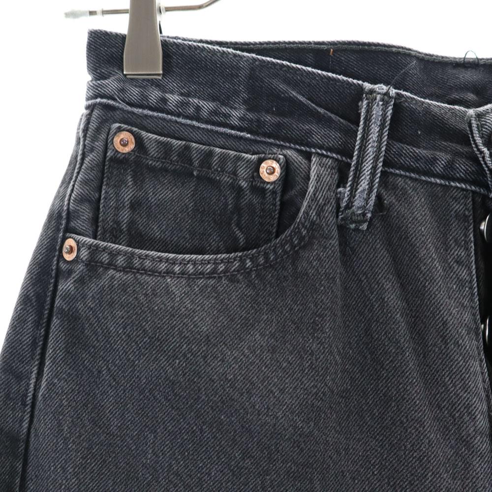 Levi's 90s USA made black denim 501 Straight denim pants W26 Button fly Women Used