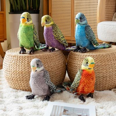 23cm Simulation Plush Toy Parrot Bird Stuffed Animal Doll Cute Children's Birthday Christmas Party Gift Animal Plushie