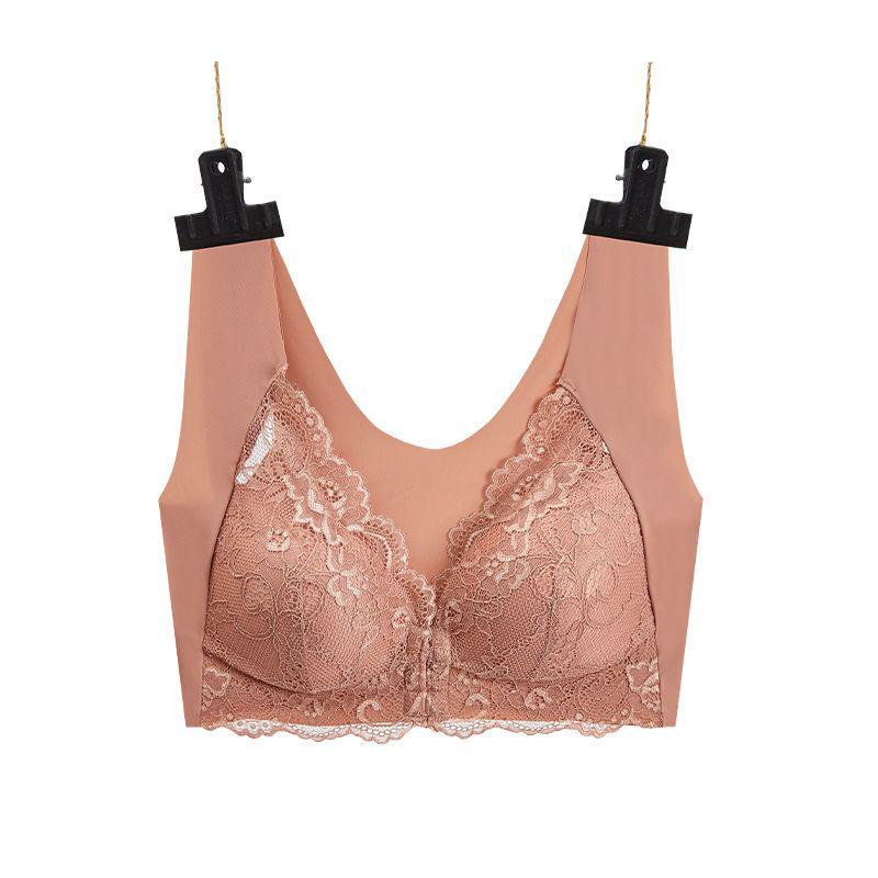 Popular Plus Size Front Closure Lace Push-up Wireless Sexy Back Women's Underwear