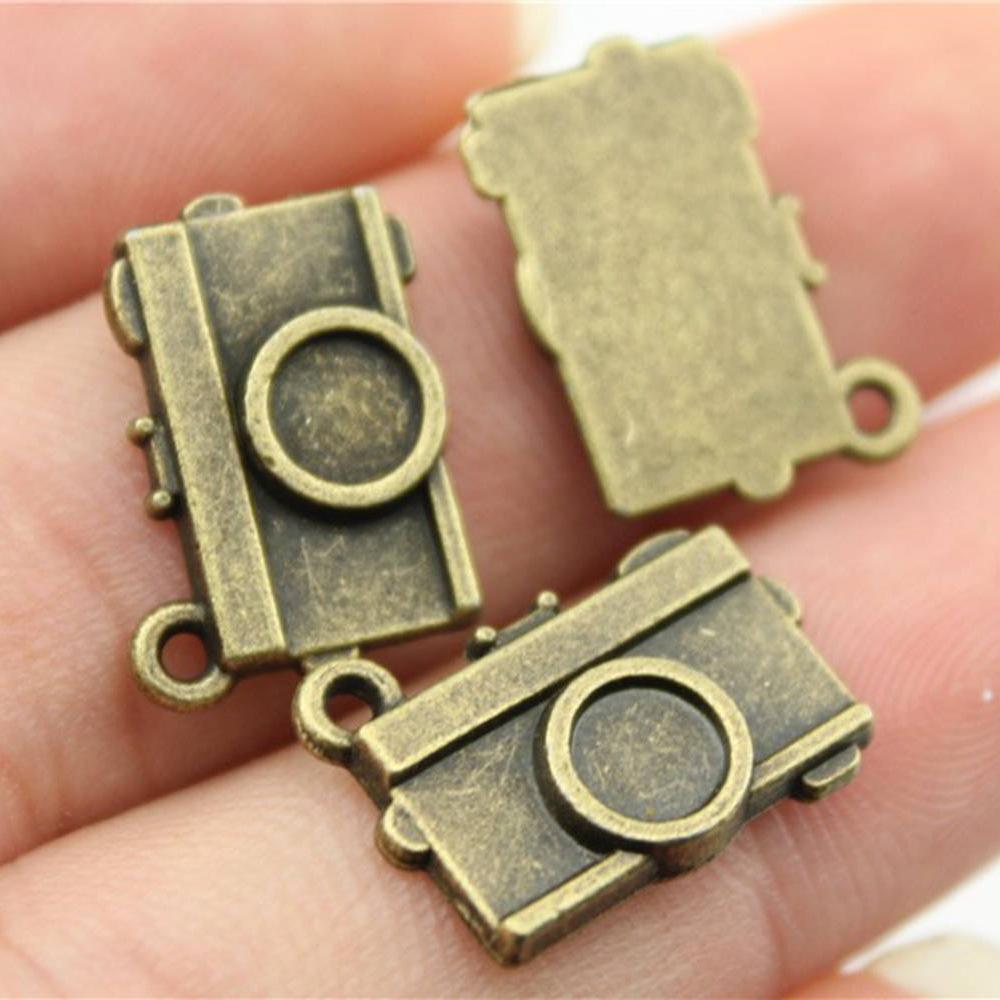 10pcs Camera Charms For Jewelry Making Tibetan Bronze Silver Color Pendants Antique Jewelry Making DIY Handmade Craft